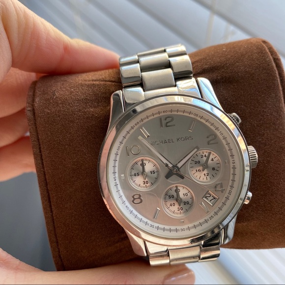 Michael Kors Silver Chronograph Watch 38mm MK5076 - Picture 9 of 13